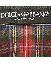 Pre-Owned Dolce & Gabbana Plaid Cotton Pearl Snap Button Detail Sleeveless Shirt