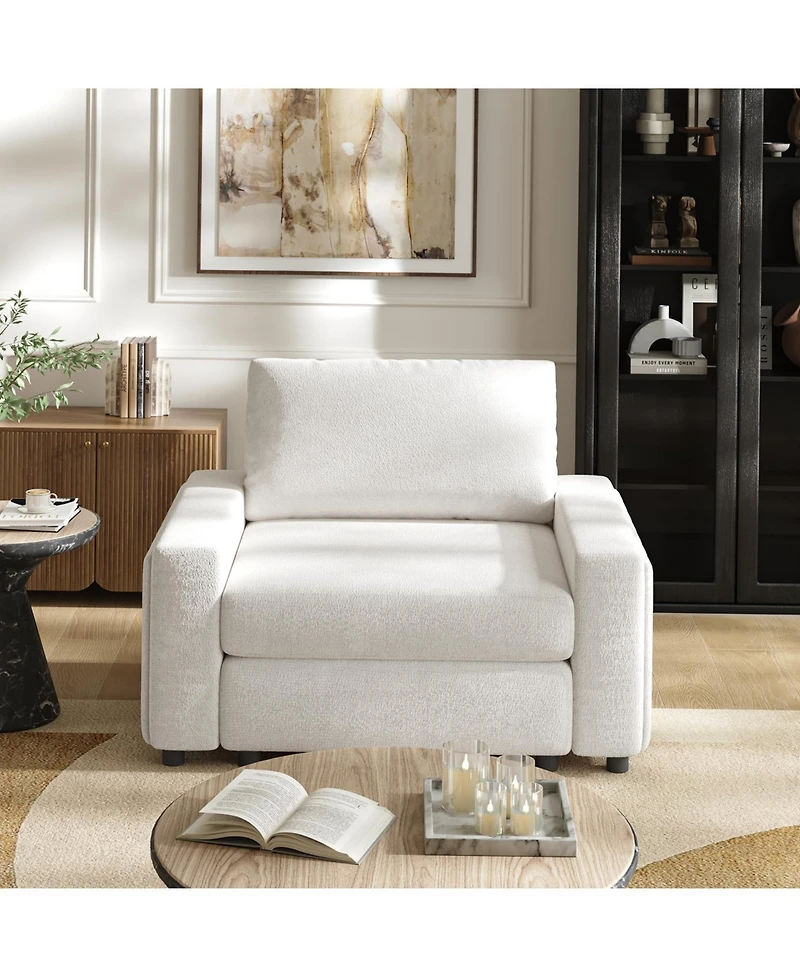 Hulala Home Fernando 52" Modern Oversized Sofa with Square Arms