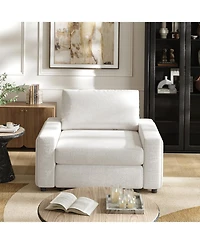 Hulala Home Fernando 52" Modern Oversized Sofa with Square Arms