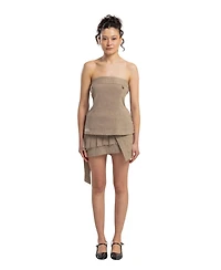 Pcfg Women's Linen-Blend Strapless Top