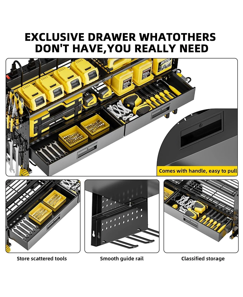Xdovet Power Tool Organizer Wall Mount 4 Layer Drill Holder