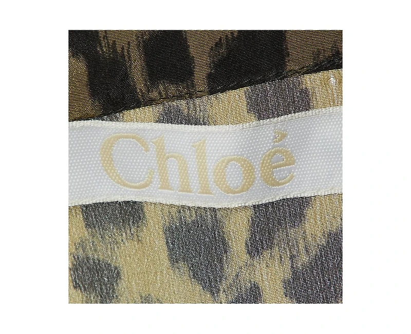 Pre-Owned Chloe Women's Animal Print Silk Tie-Cuff Blouse