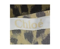 Pre-Owned Chloe Women's Animal Print Silk Tie-Cuff Blouse