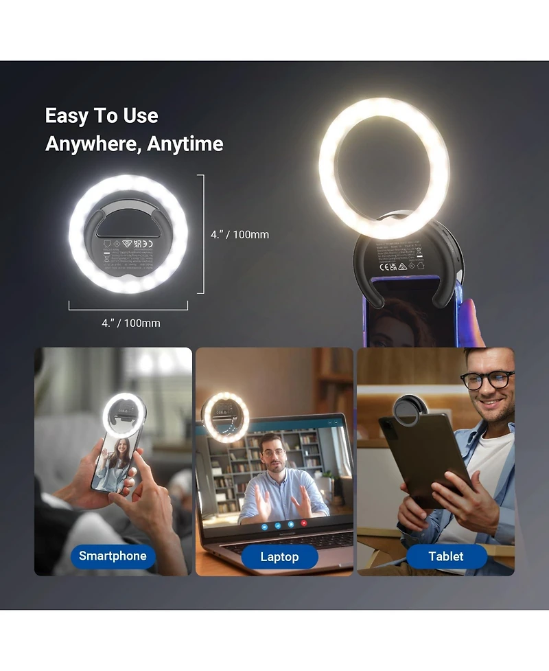 Neewer BR40 Ring Light with 5W, 500mAh, CRI85 for select iPhone models