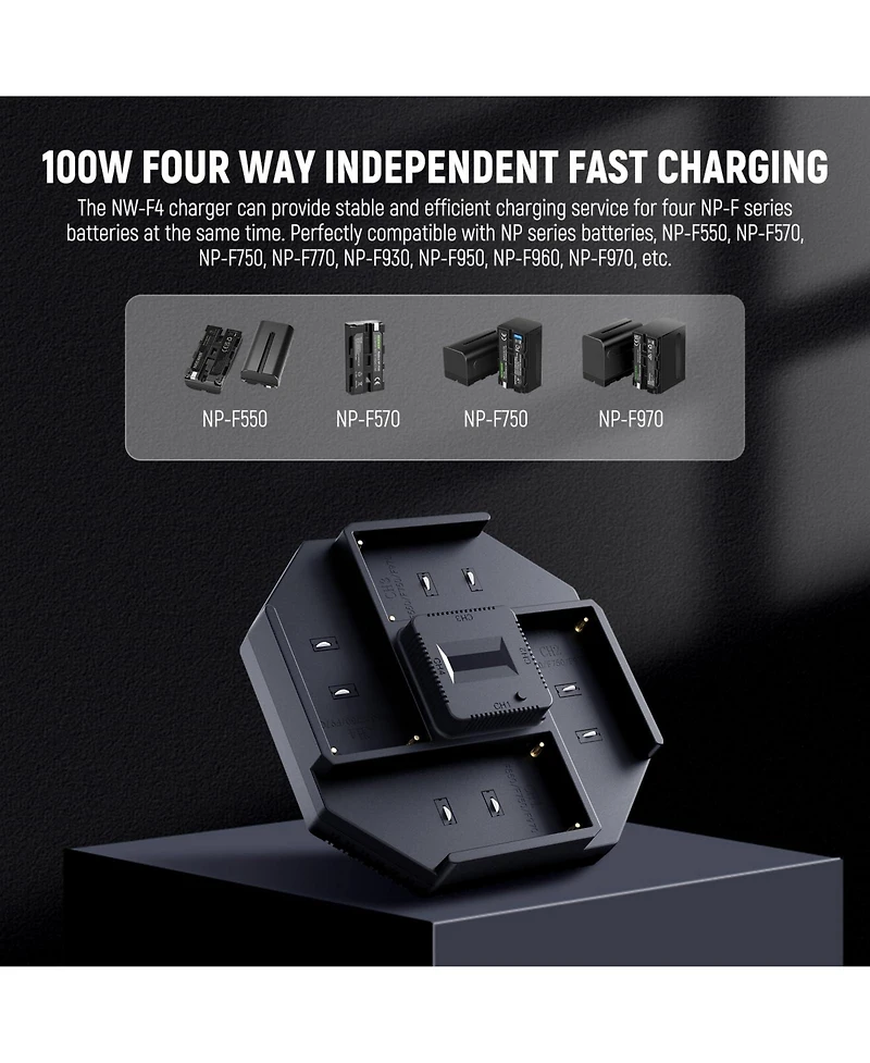 Neewer Nw-F4 Camera Battery and Charging Accessory with 100W, Usb C