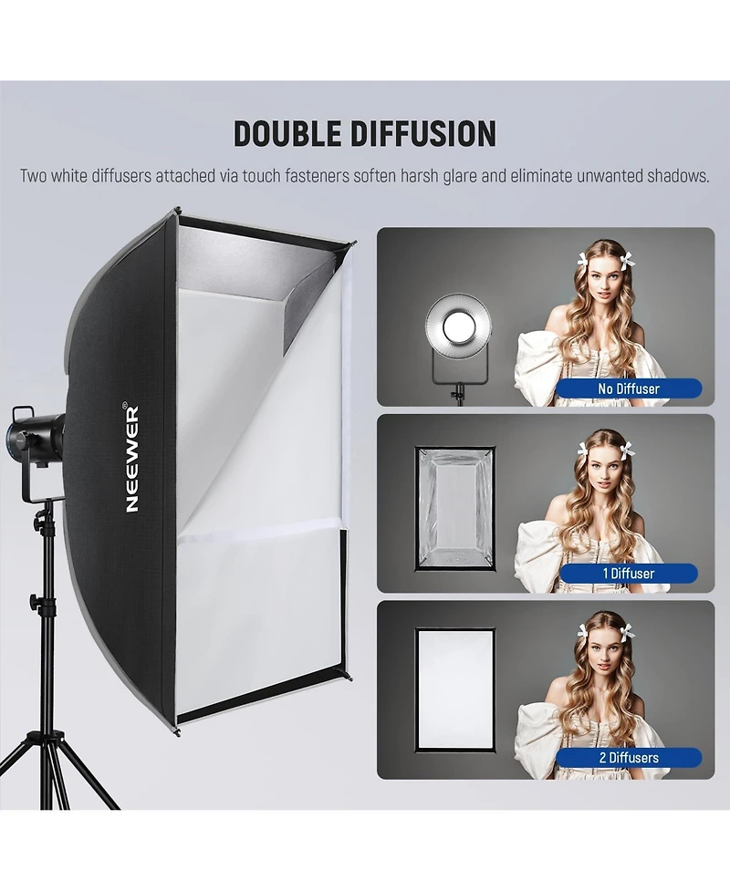 Neewer NS93P Softbox with 24" for Aputure 120d Godox SL60w Q4 AS600B CB300B Q300
