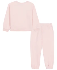 Tommy Hilfiger Girls' 2T-6X Long-Sleeve Sweatshirt and Pants, 2-Piece Set