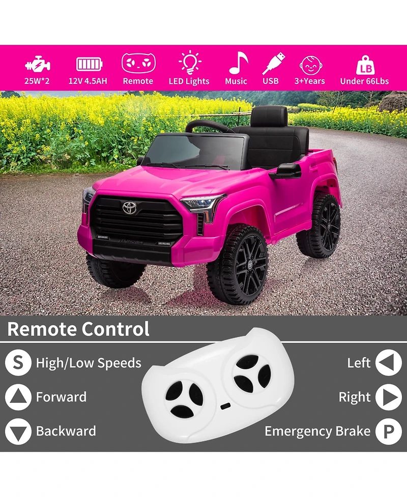 homfan 41.7 x 21.7 12.6 Inch Kids Electric Ride On Truck, 12V Licensed Pickup with Parent Remote, Battery Powered for Outdoor Adventure Play