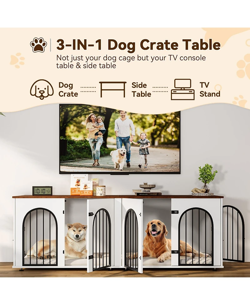homfan 71 Dog Kennel Furniture with Removable Divider