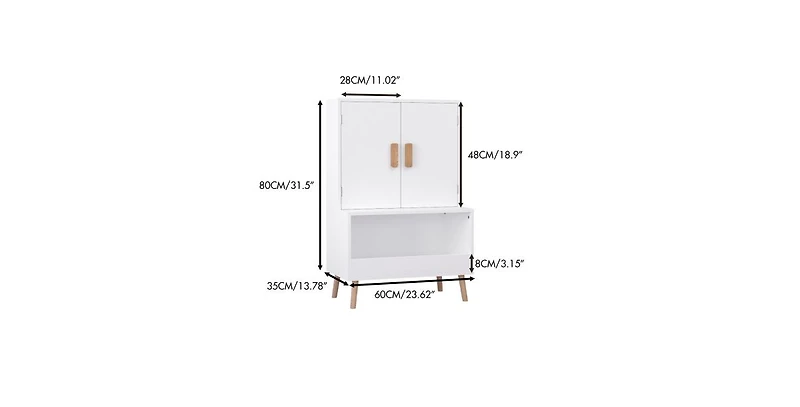 flynama Kids Toy Storage Cabinet with Doors and Open Shelf