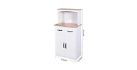 Flynama Kitchen Pantry Cabinet with Microwave Shelf Drawer and Adjustable Storage