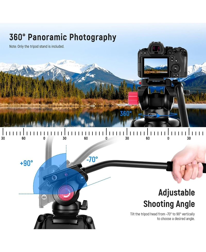 Neewer Camera Tripod with 200cm, 17.6lb, 8kg for select Canon, Nikon and Sony cameras