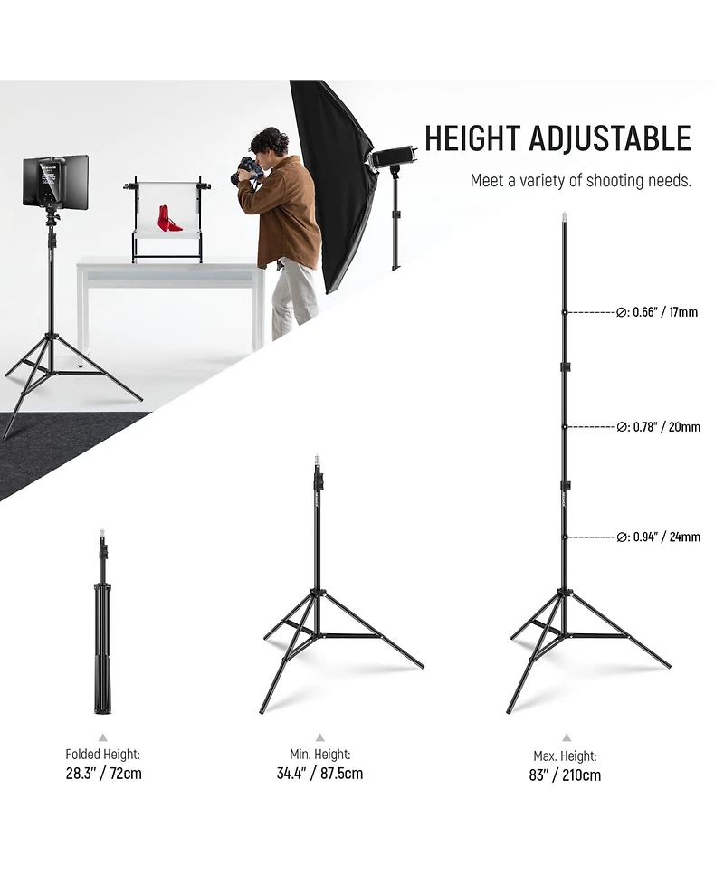 Neewer Photography Light Stand with 7 Feet, 210cm