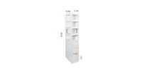 flynama 70.87 Inch High Modern Tall Wooden Storage Cabinet 4-Tier Shelves and Side Drawers Home Bookcase