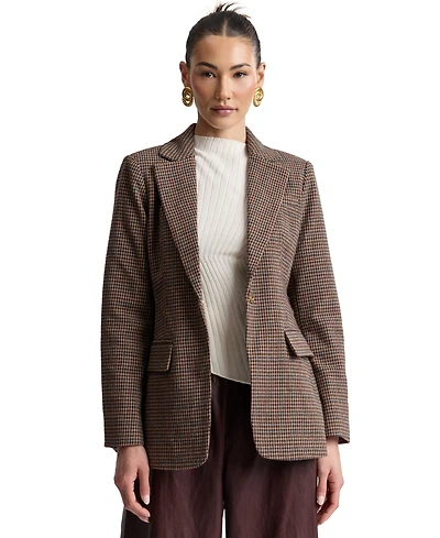 Avec Les Filles Women's Notch Lapel Collar Belted Blazer