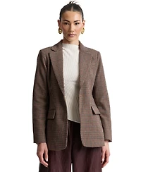 Avec Les Filles Women's Notch Lapel Collar Belted Blazer