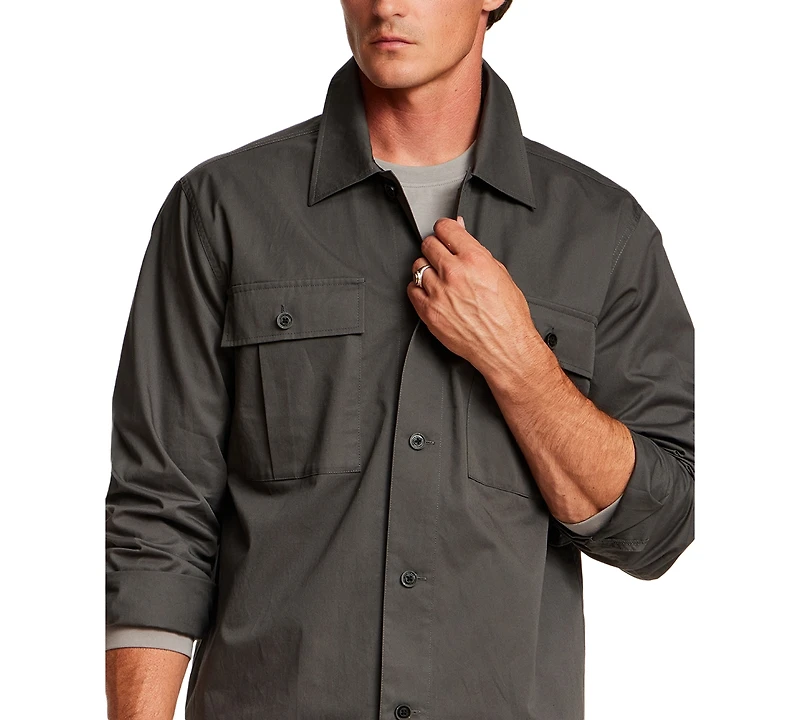 Vintage & Black Men's Twill Overshirt Jacket