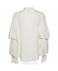 Pre-Owned Alexander Mcqueen Women's Alexander McQueen Silk Tiered-Sleeve Blouse