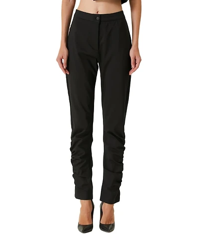 Pcfg Women's Stretch Virgin Wool-Blend Draped Pants