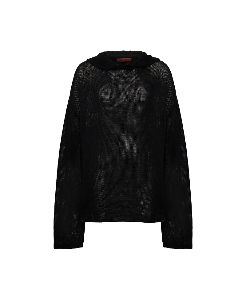 Pcfg Men's Cotton-Blend Knit Hoodie with Woven Patch