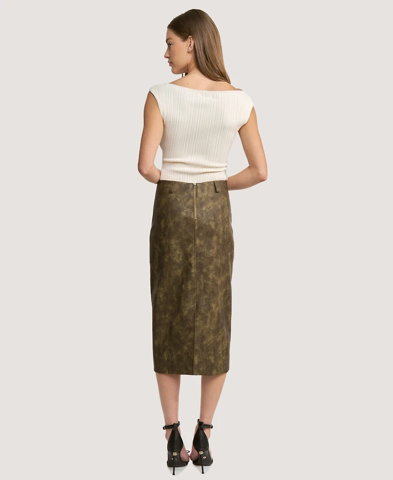 En Saison Women's Margot Zippered Midi Skirt