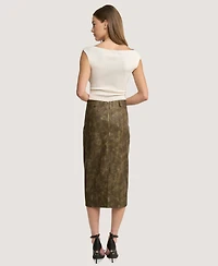 En Saison Women's Margot Zippered Midi Skirt