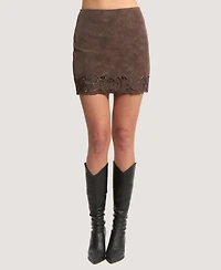 En Saison Women's Pauline Zipper Back Mini Skirt
