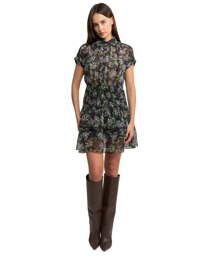 En Saison Women's Lindsey Collared Button-Front Mini Dress