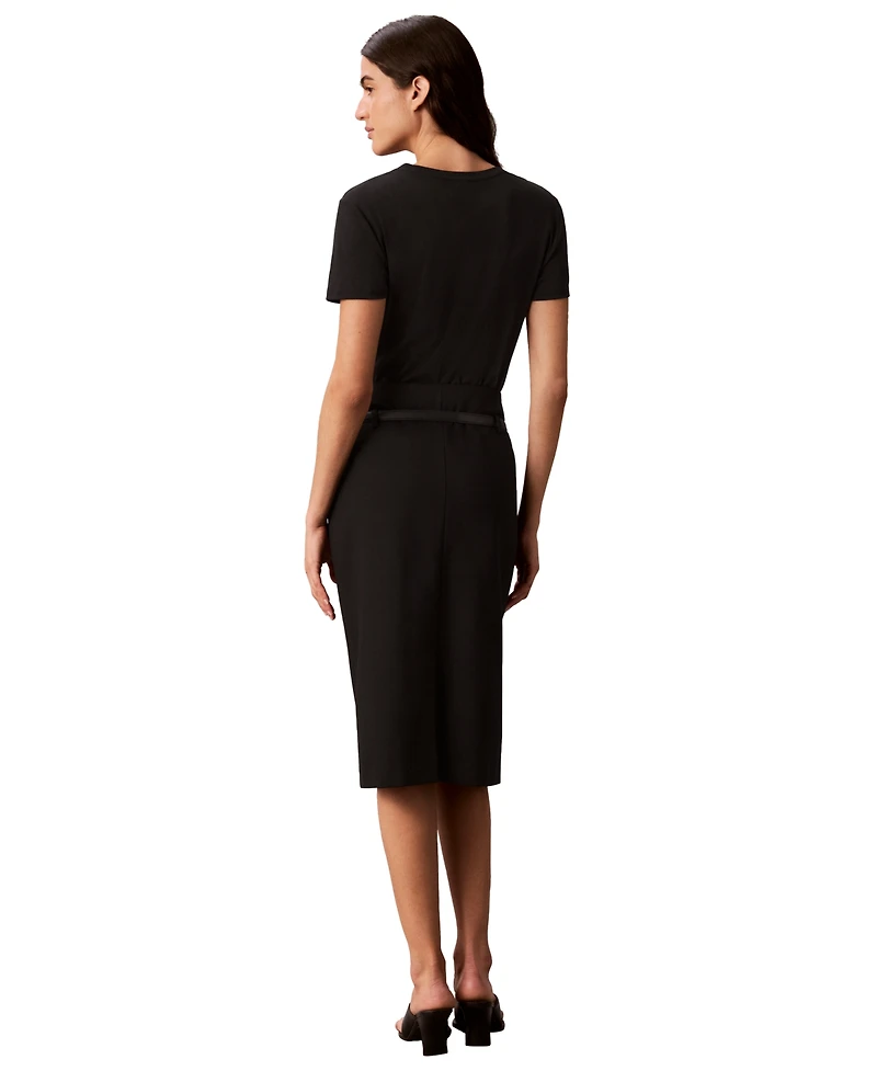 Calvin Klein Women's Belted Midi Pencil Skirt