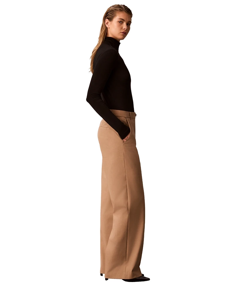 Calvin Klein Women's Wide-Leg High-Rise Pants