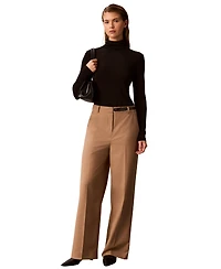 Calvin Klein Women's Wide-Leg High-Rise Pants