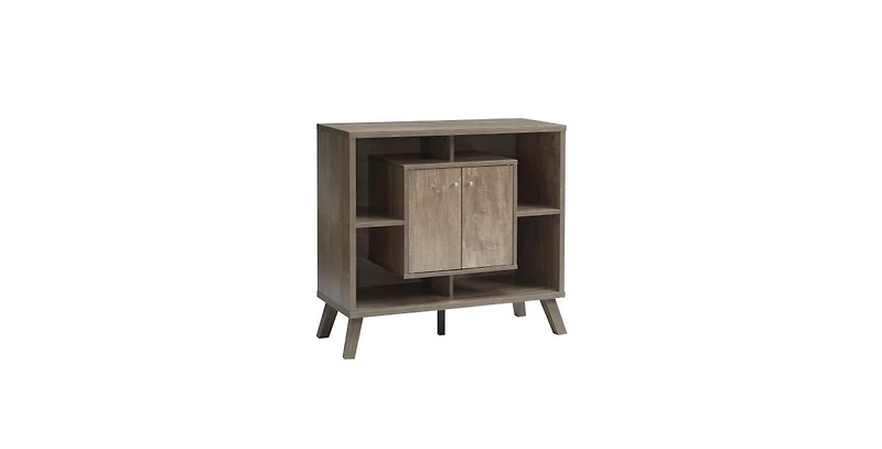 Flynama Sideboard Bookcase Cabinet with 4 Open Shelves and 2 Doors
