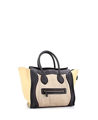 Pre-Owned Celine Mini Tricolor Luggage Bag Canvas and Leather