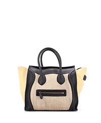 Pre-Owned Celine Mini Tricolor Luggage Bag Canvas and Leather