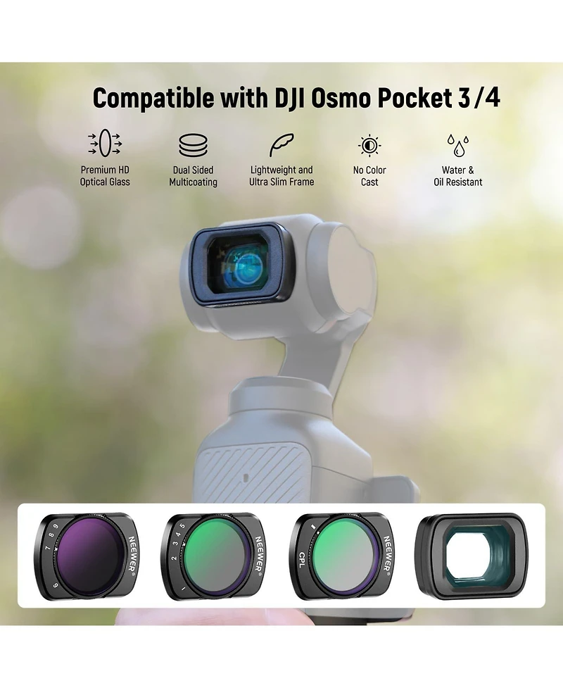 Neewer Fl-B15 Camera Lens Accessory with ND64-512, Cpl, 0.75x for Dji Osmo Pocket 3