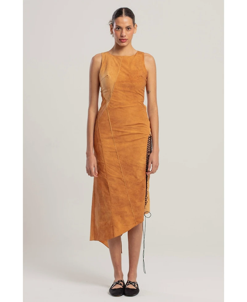 Pcfg Women's Cotton Slit Detail Long Dress