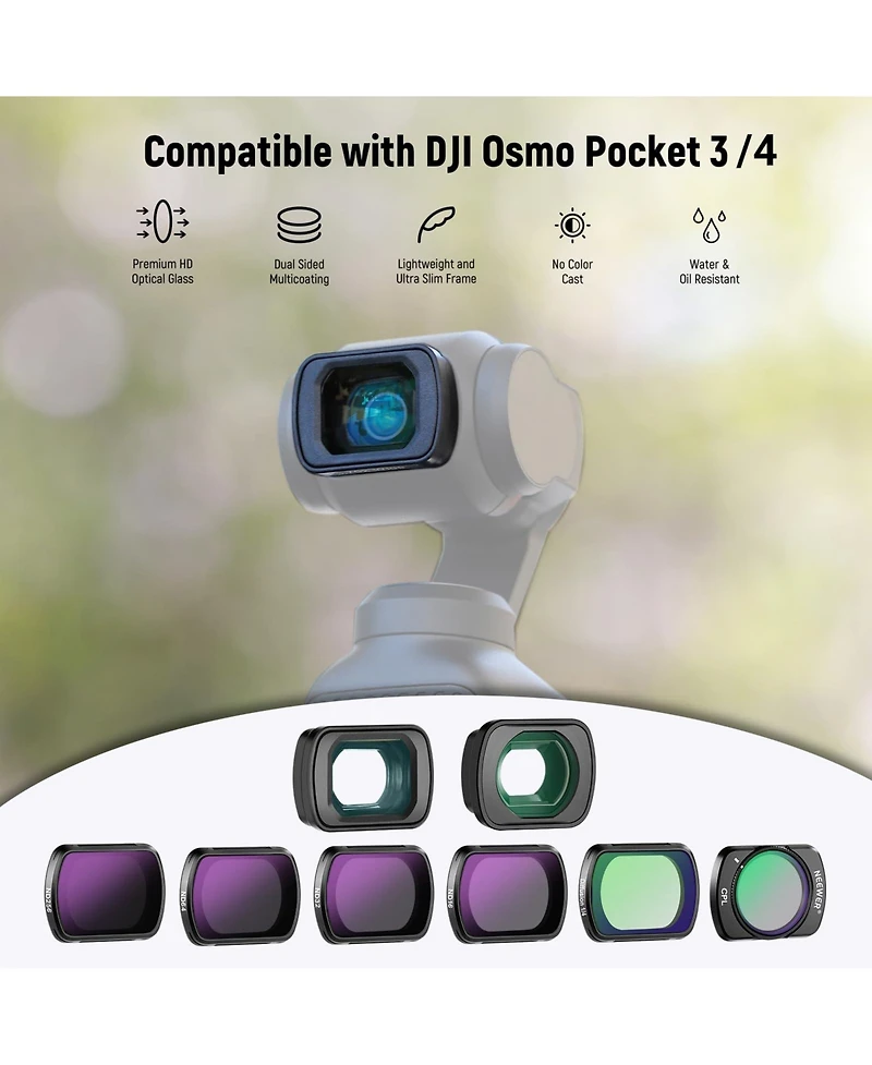 Neewer Fl-B17 Camera Lens Accessory with ND16, ND32, ND64 for Dji Osmo Pocket 3