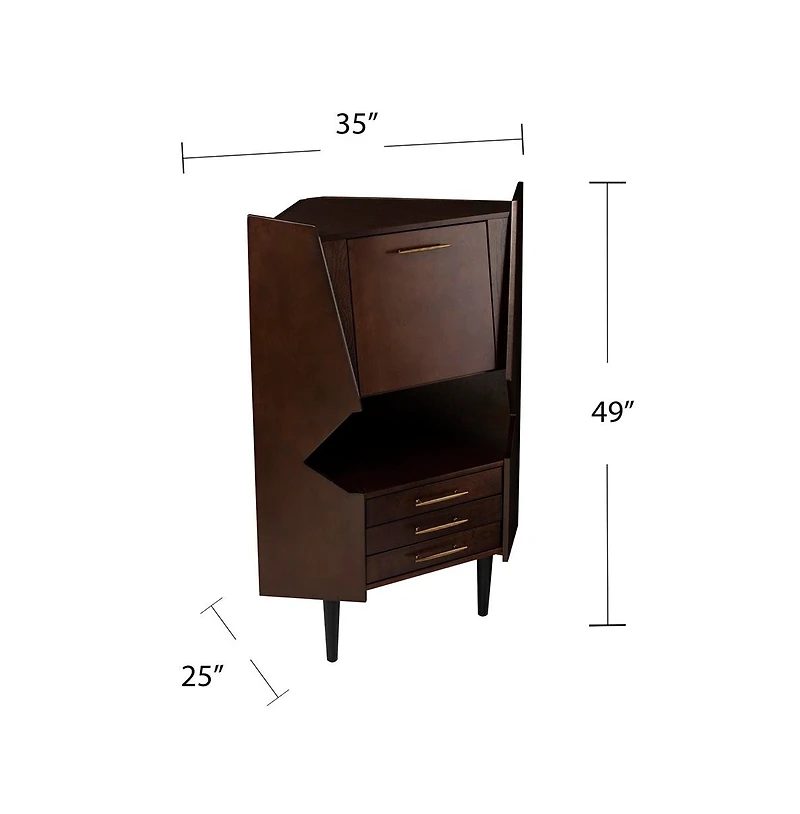 Augusta Home Larson Corner Bar Cabinet