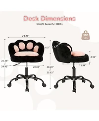 gaomon Armless Vanity Office Chair with Cat Back, 360 Degree Swivel and Wheels