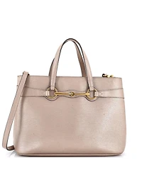 Pre-Owned Gucci Medium Bright Bit Convertible Tote Leather