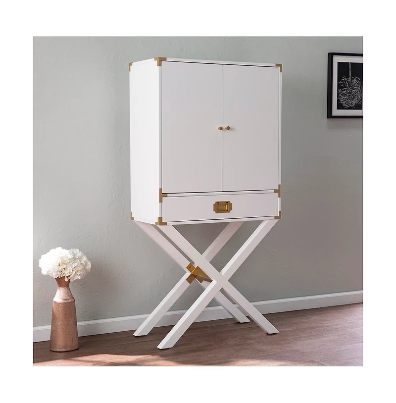 Augusta Home Campaign Tall Bar Cabinet with Storage