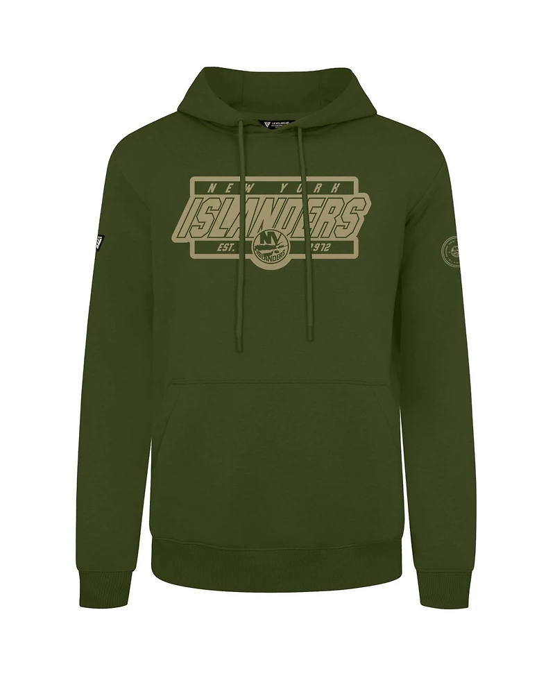 LevelWear Men's Olive New York Islanders Podium Pullover Hoodie