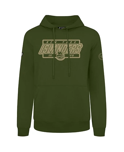LevelWear Men's Olive New York Islanders Podium Pullover Hoodie