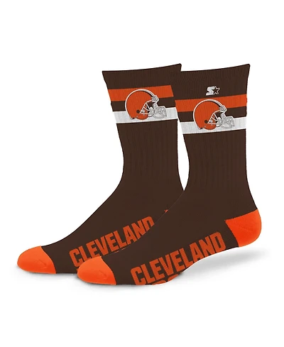 Starter Men's and Women's Cleveland Browns Team Color Two-Stripe Crew Socks
