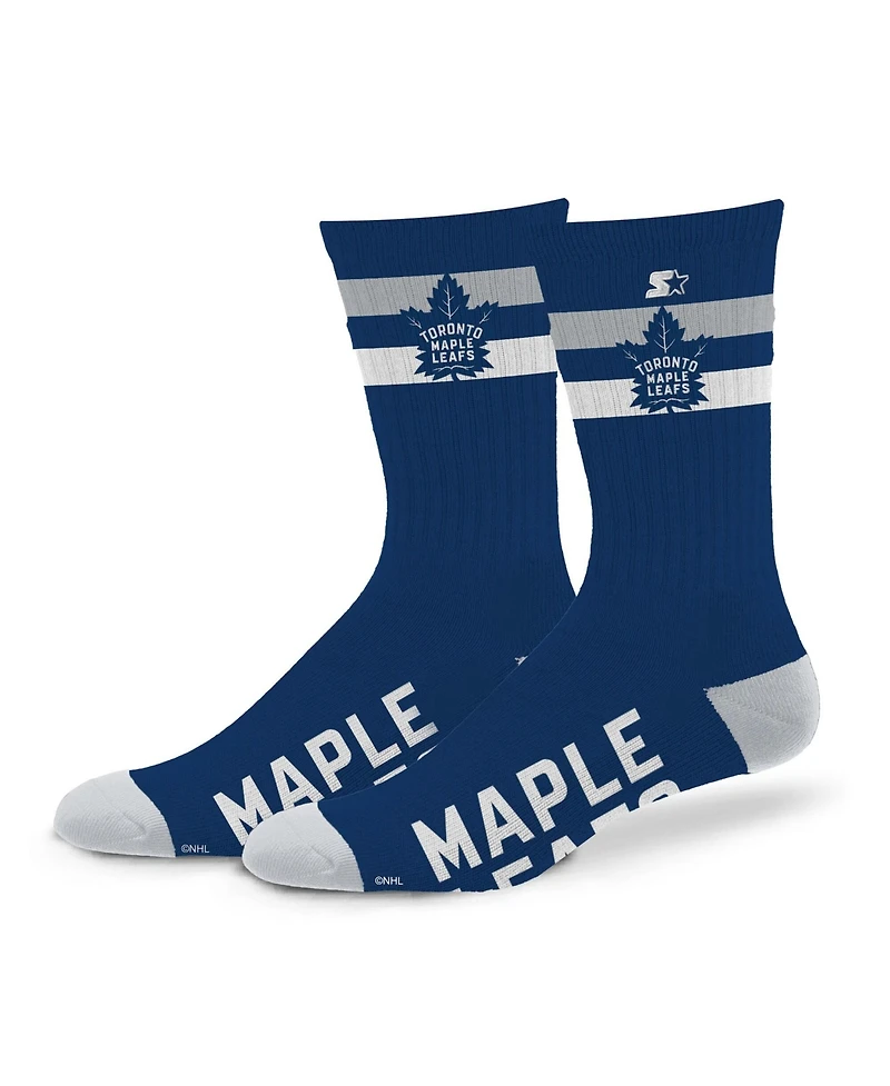Starter Men's and Women's Toronto Maple Leafs Team Color Two-Stripe Crew Socks