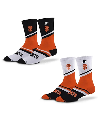 Starter Men's and Women's 2-Pack Black/Orange San Francisco Giants Old School Crew Socks Set