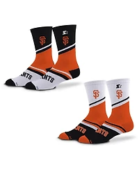 Starter Men's and Women's 2-Pack Black/Orange San Francisco Giants Old School Crew Socks Set