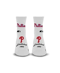 Starter Men's and Women's White Philadelphia Phillies Established Stencil Quarter Socks