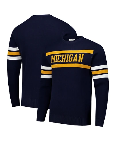 Uscape Apparel Men's and Women's Navy Michigan Wolverines Renew Knit Vintage Pullover Sweater