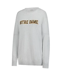 Uscape Apparel Men's and Women's Ash Notre Dame Fighting Irish Embroidered Applique Sweater